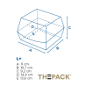 CONCHAS HAMBURGUESA 'THEPACK' 220G/M2 14,4X13,6X9,2CM CARTON 50UN