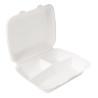 CONCHAS 3 COMPART. 'BIONIC' 950 ML 23X18X7,3CM BLANCO BAGAZO X 50UN