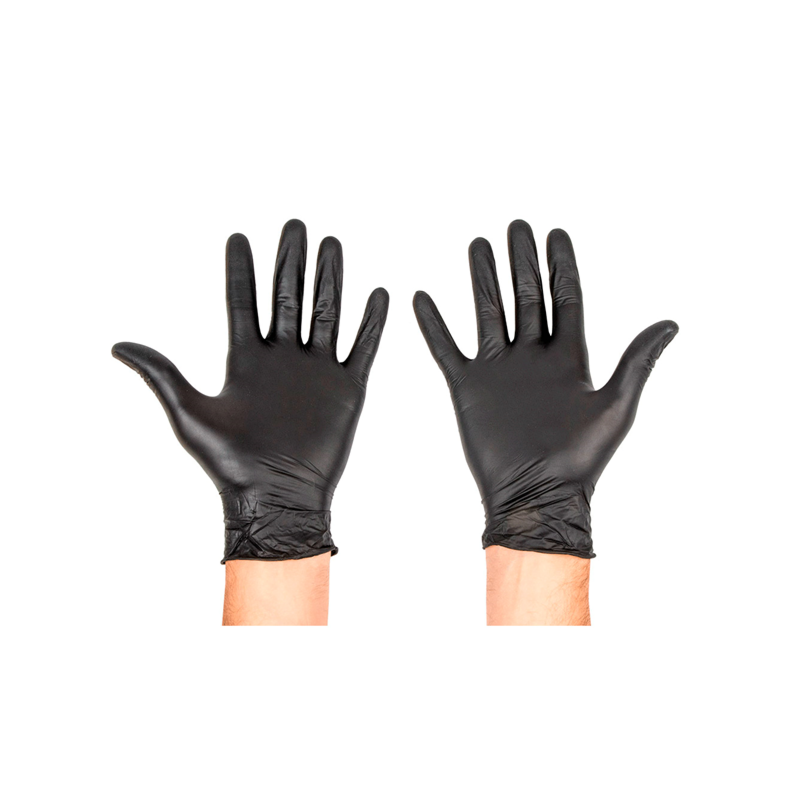 GUANTES 'M' NEGRO NITRILO X100UN