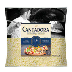 MOZZARELLA CANTADORA 100% PICADA 2,5KG X 4 (10 KG)